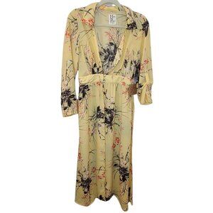 Haute Project Womens Dress Small Yellow Floral Cover Up Swim Beach Summer Casual